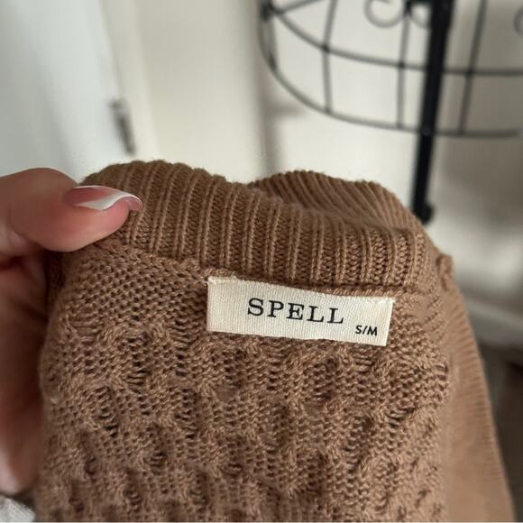Spell Highland Knit Cardigan Tan S/M - Picture 7 of 10